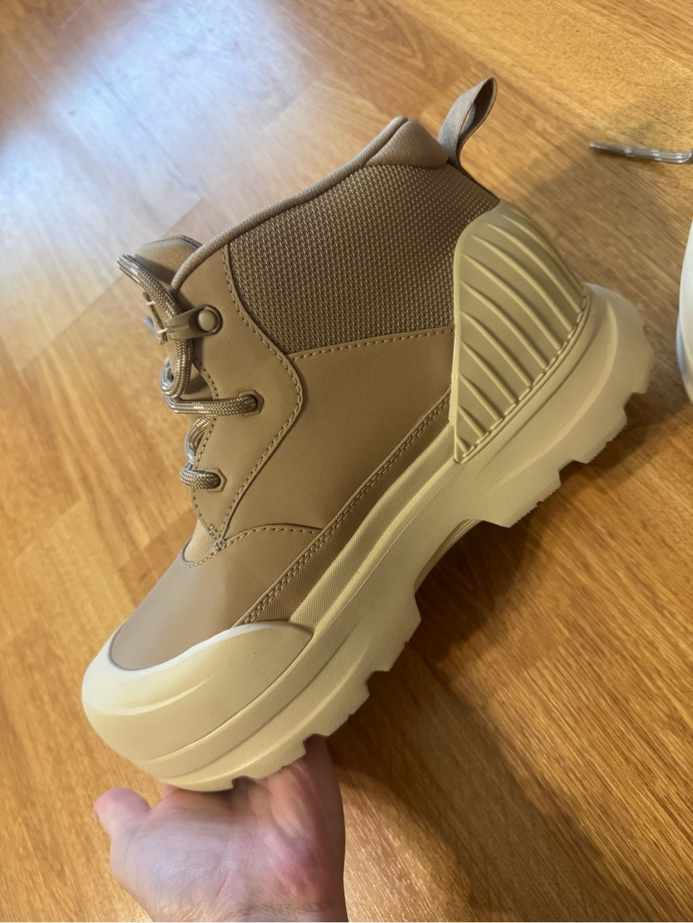 UGG NEUMEL X SAND TEXTILE LEATHER WATERPROOF CHUKKA WOMEN'S RAIN BOOTS SIZE US 9 - Picture 8 of 14